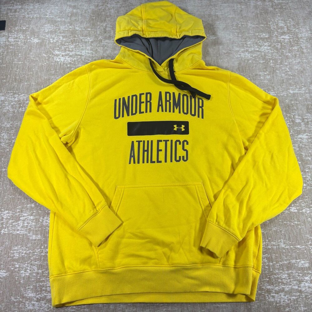Under Armour Athletics Graphic Pullover Hoodie - Yellow - Men's Size Large
